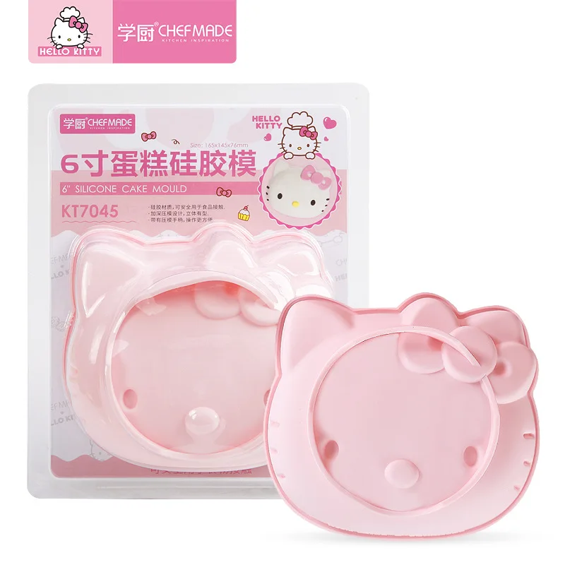 4/6 Inches Diy Sanrio Ice Cream Mold Hello Kitty Cut Udding Chiffon Mousse Cake Steamed Rice Cake Mold Kitchen Baking Mold Toy