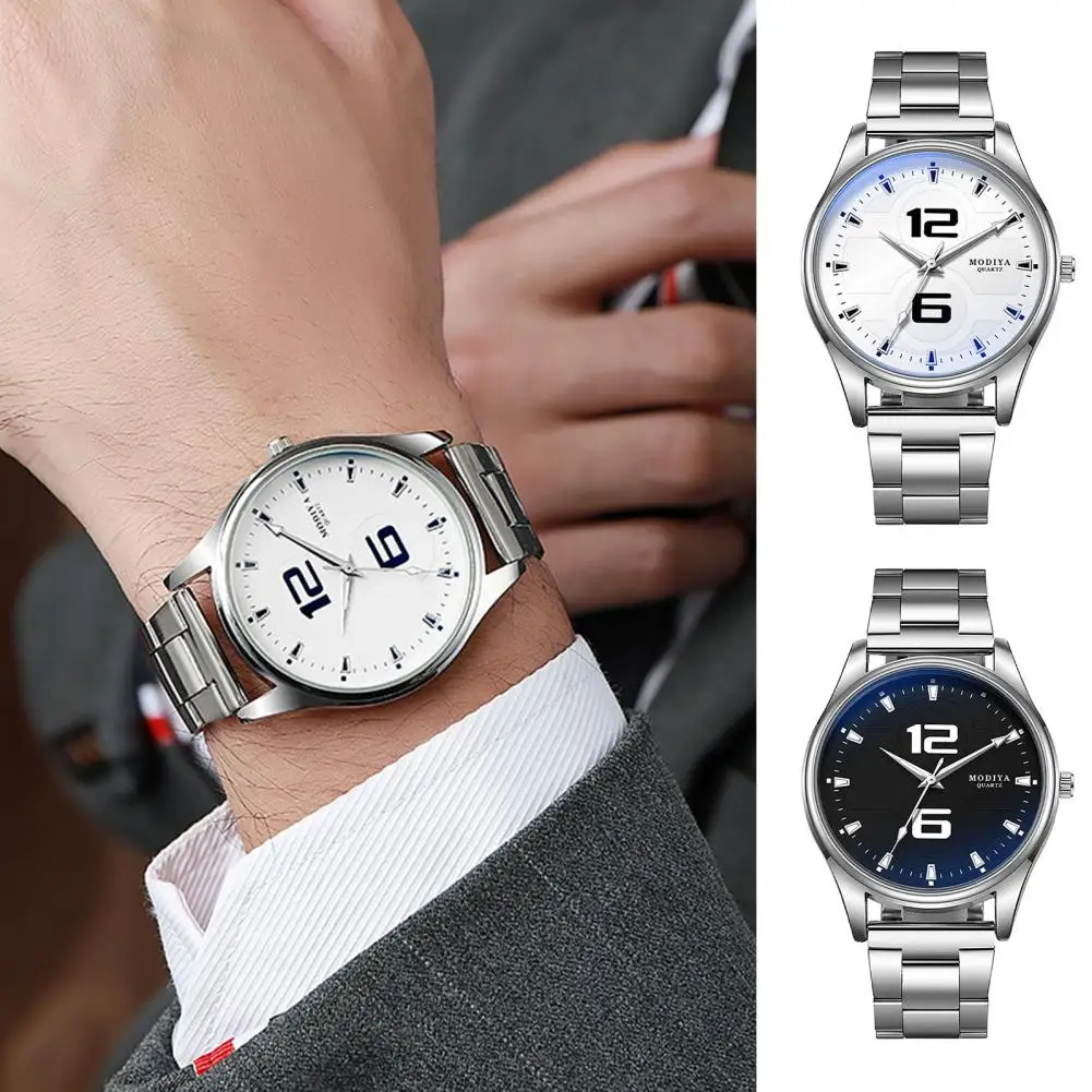 

Quartz Wristwatch Elegant Men's Quartz Watch with Round Dial Formal Business Style Scratch Resistant Surface Stylish for Commute