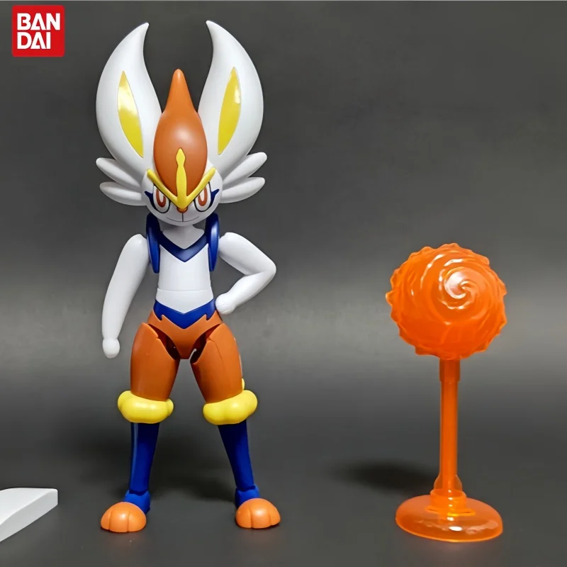bandai-pokemon-cinderace-articulated-action-figure-skill-effect-assembly-model-desktop-display-ornament-collectors