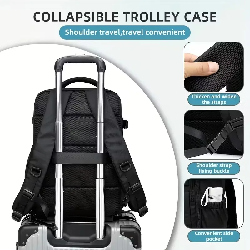 LIUSHADUOLA トラベルラゲージ真空圧縮トラベルバックパックと真空ポンプのコンボセット。この真空密封されたダブルショルダーバッグ。