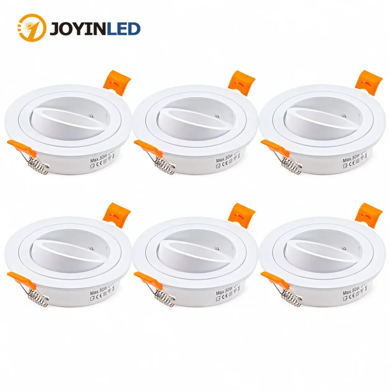JOYINLED Round Recessed Downlight Frame GU10 MR16 Spotlight Trim 90mm Outer Diameter 70mm Cutout Ceiling Light Housing Fixture