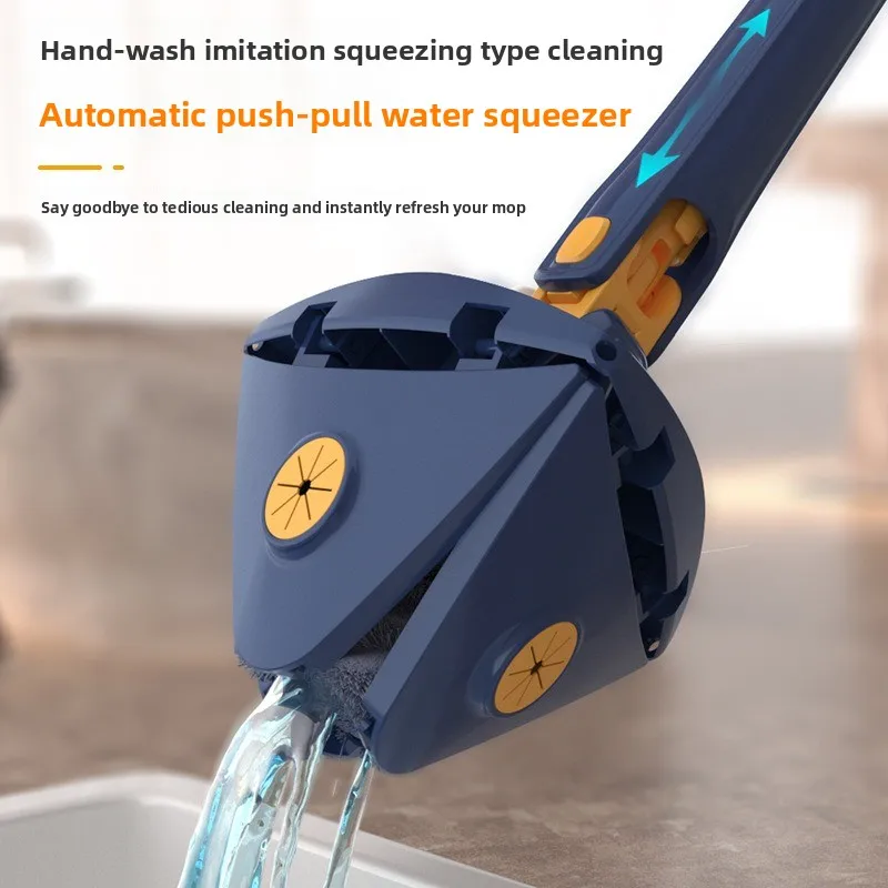 Imitation hand twist free hand wash mop wholesale household wringing water lazy rotating triangular
