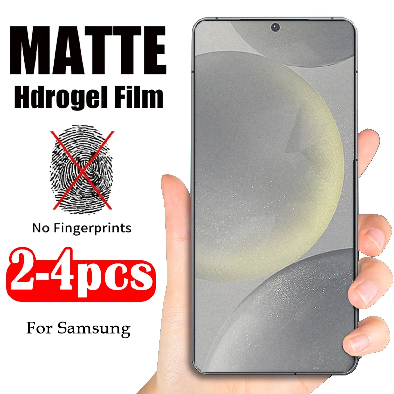 

4-2Pcs No fingerprints Matte Hydrogel Film For Samsung Galaxy S25 Ultra Screen Protector For Samsung Galaxy S24 S23 FE S22 Plus