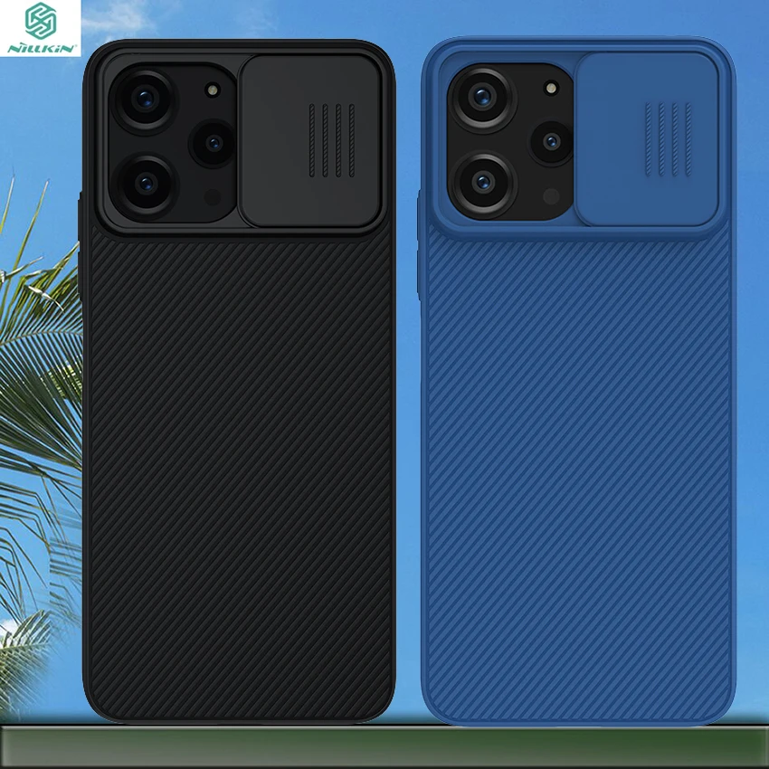 For Poco M6 Pro 5G Case NILLKIN Slide Cases Lens Protection Case Cover Anti-skid Cover For Poco M6 Pro 5G Black Cover