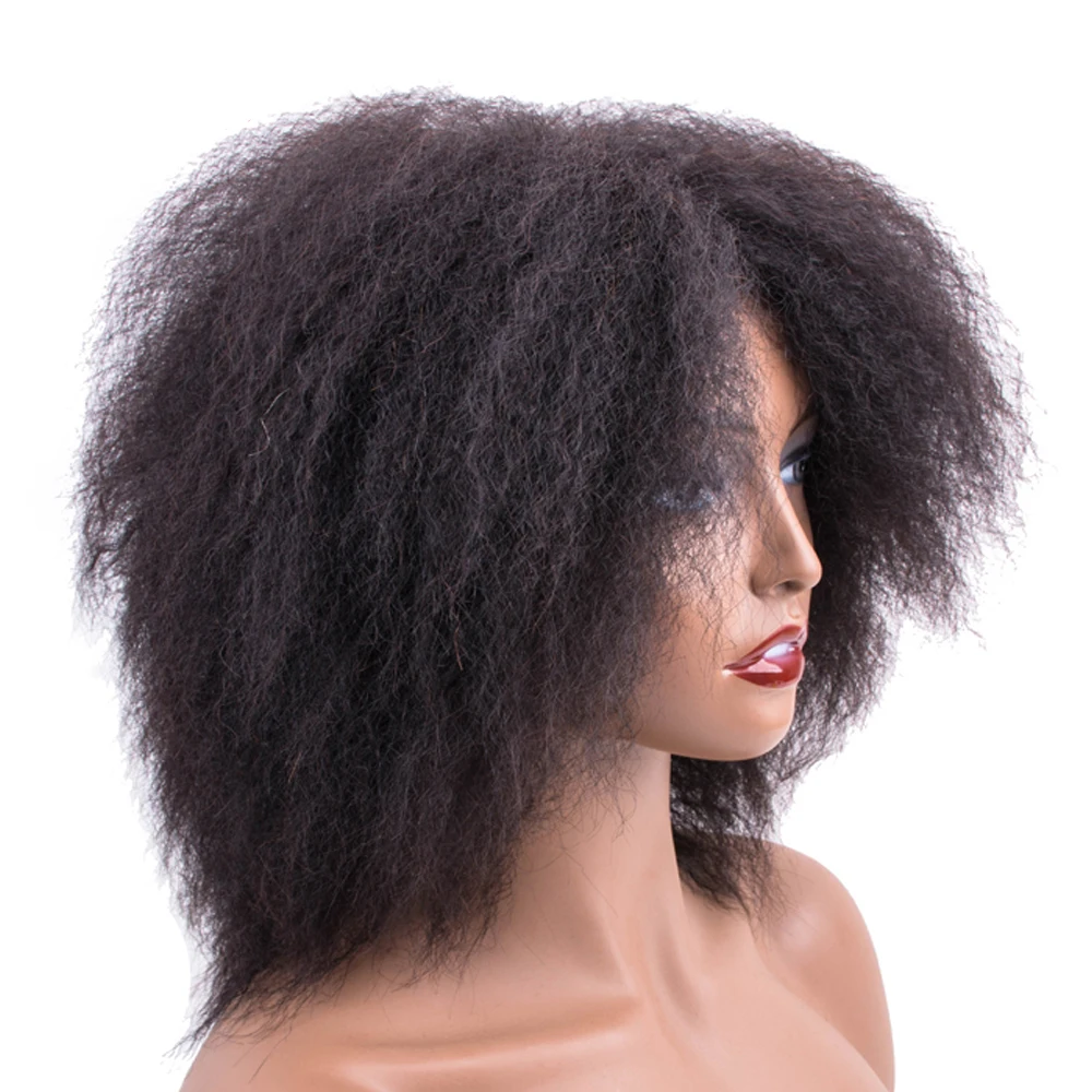 

Afro Kinky Straight Wig Human Hair Remy Brazilian Hair Machine Made Wig For Women