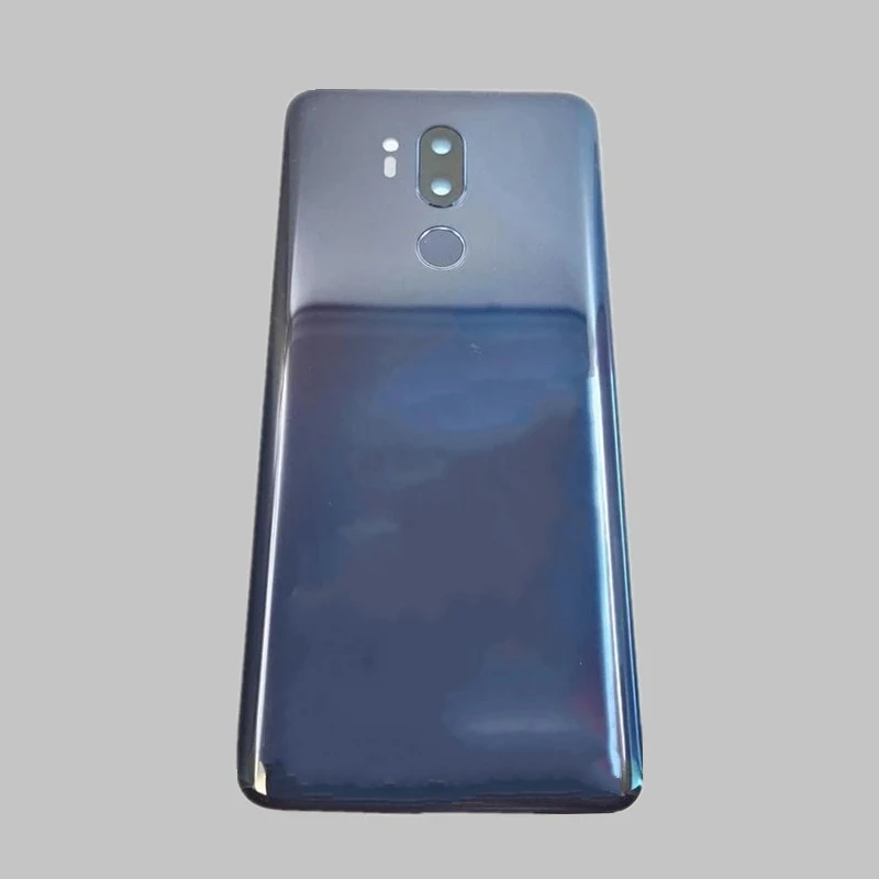 For LG G7 ThinQ Glass Back Battery Cover Door Panel Housing Case with Camera Lens+Fingerprint G710EM Battery Cover