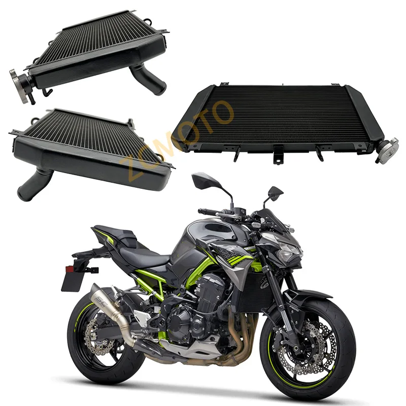 

Motorcycle Aluminum Radiator Cooler System Water Tank Assembly Water Cooler Radiator Suitable for Kawasaki Z900 2017 - 2021