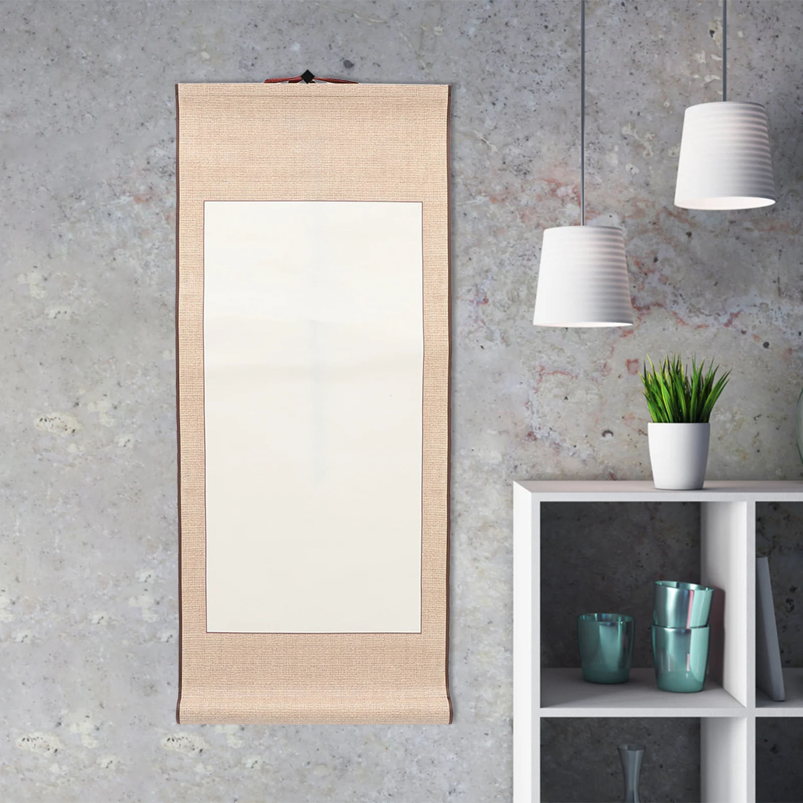 2 قطعة ورق الخط الصيني المعلق الفارغ للرسم رسم الخط لوازم المنزل التمرير الفارغ #5