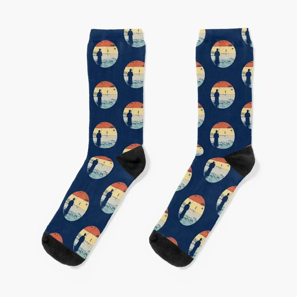 

Fly Fishing Angler Vintage Retro Look Gift Socks sport man custom moving stockings Men Socks Luxury Brand Women's