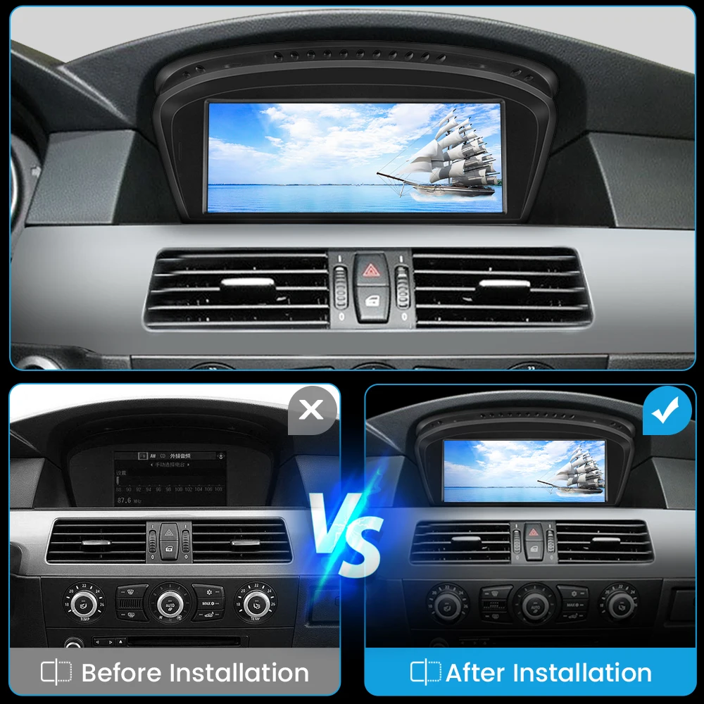 Junsun V1 AI Voice Wireless CarPlay Android Auto Radio forBMW 3/5 Series E60 E90 2005-2018 4G Car Multimedia GPS 2din autoradio