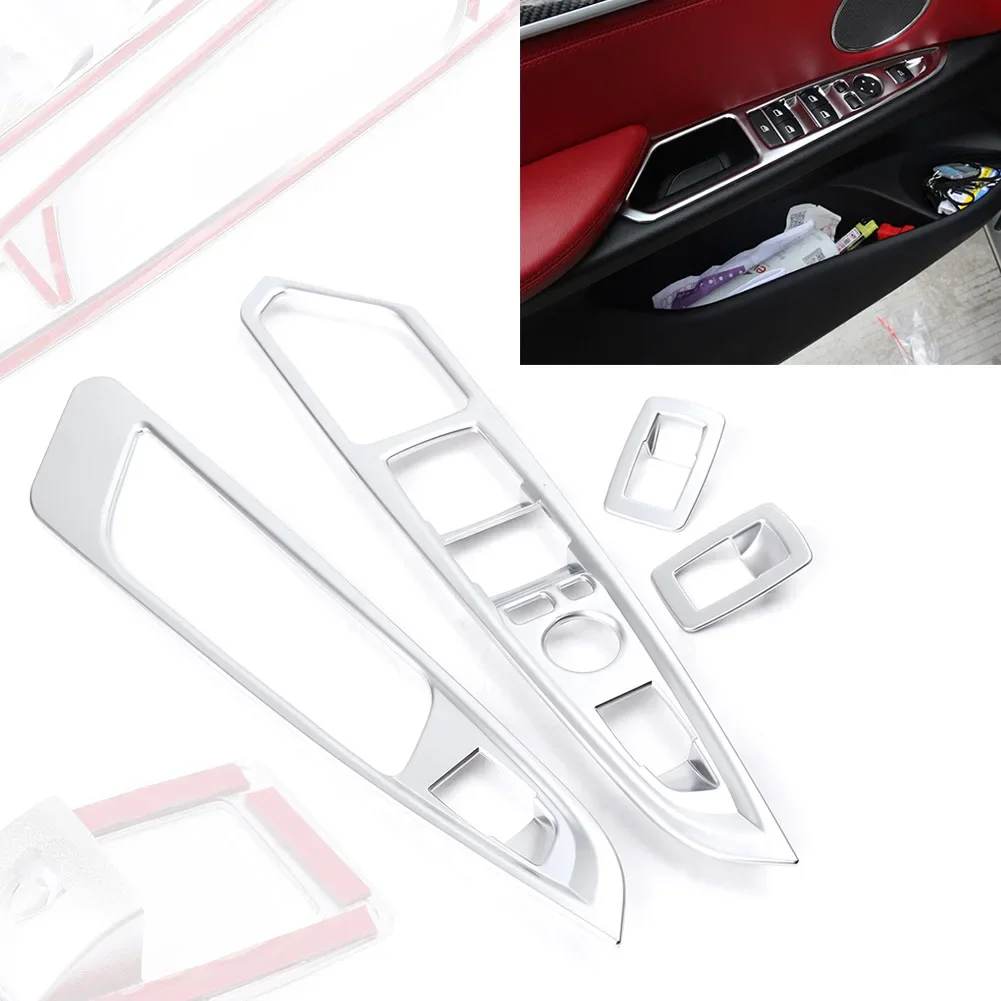 

4Pcs/Set Chrome Car Door Window Lift Switch Cover Trim Replacement For BMW X5 X6 F15 F16 2015 ABS Plastic