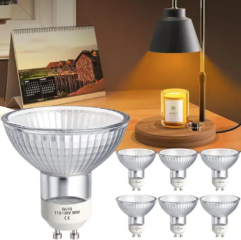 4 lampadine alogene GU10 50W GU10 + C 120V 50W con 2800k bianco caldo lunga durata GU10 MR16 dimmerabili per illuminazione da binario e da incasso