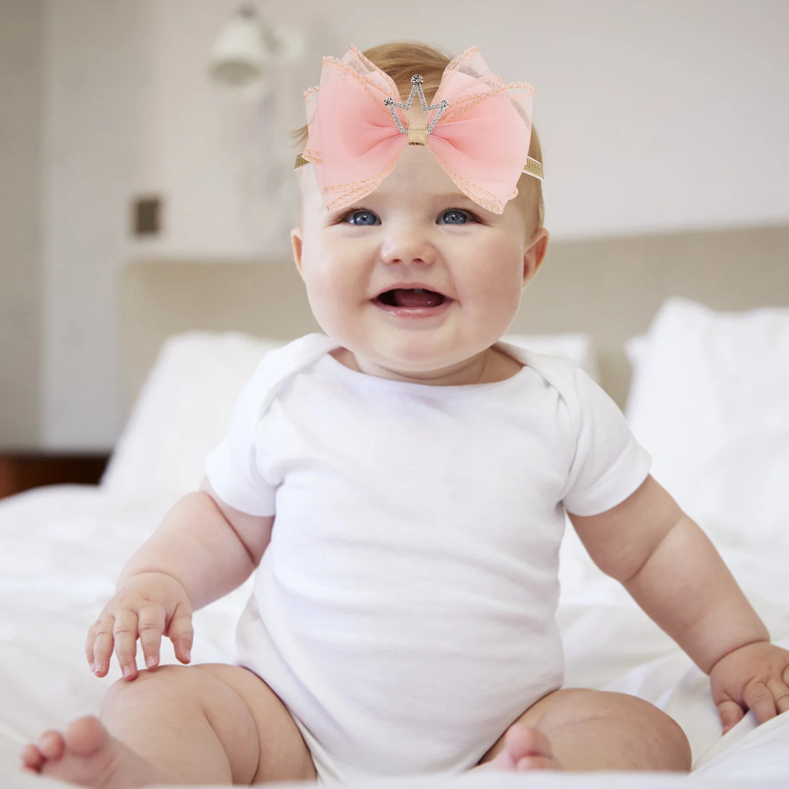 

2Pcs Baby Girl Headband Newborn Crown Hairband Infant Photo Accessory Trendy Pretty Fancy Unique Exquisite Birthday