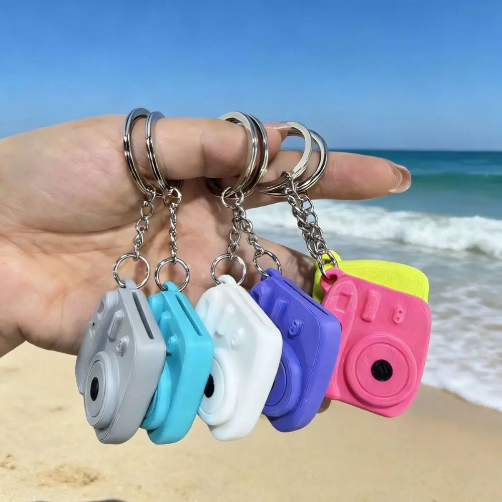 Portable Mini Camera Keychain Lightweight Decorative 3D Print Camera Pendant Multipurpose Metal Key Ring Bag Hanging Ornament