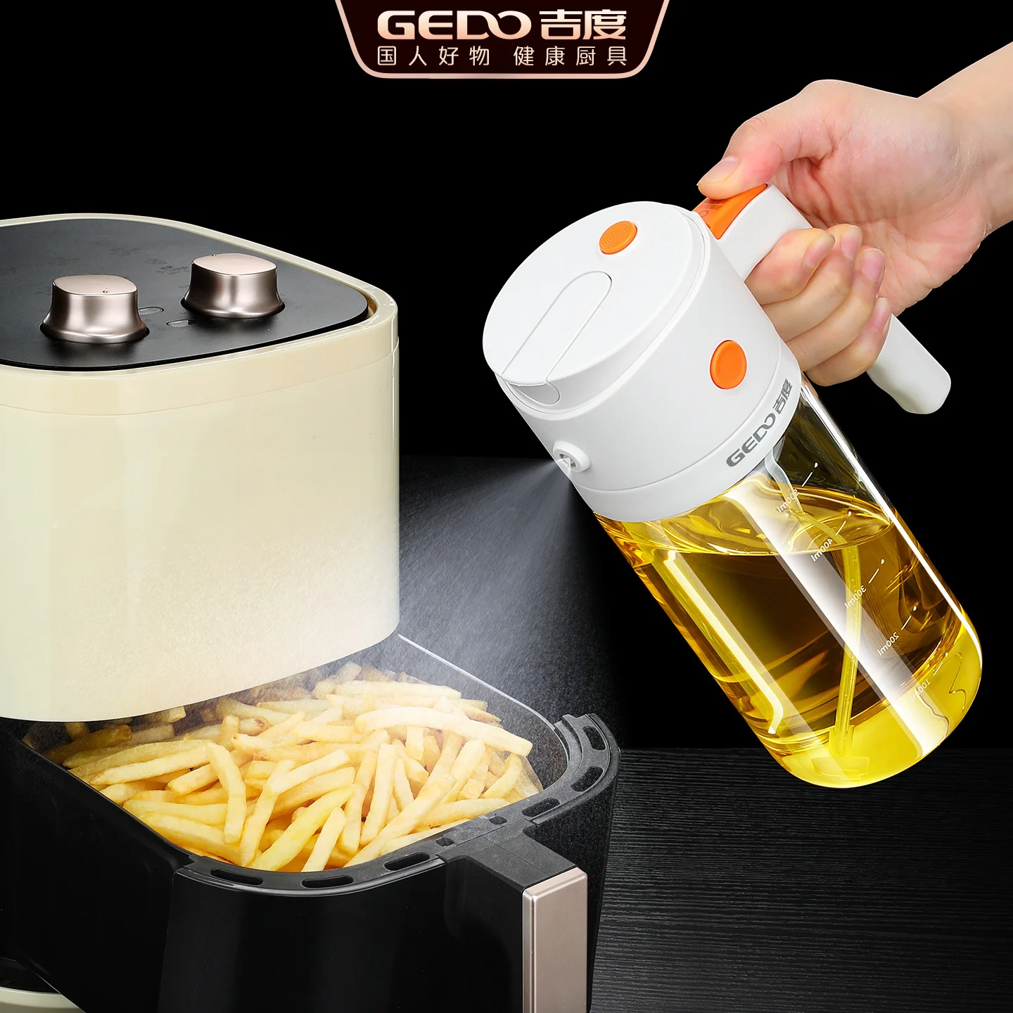 500ml Oil Sprayer and Dispenser 2-in-1 Bottle Ultra Hard High-borosilicate Glass Kitchen Oil Mister for Barbecue and Cooking