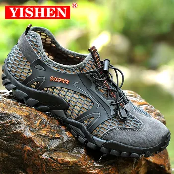 YISHEN buty wędkarskie mężczyźni boso budy do wody szybkie suche piesze wycieczki wspinaczka męskie sandały Upstream Outdoor Sports Beach Sneakers