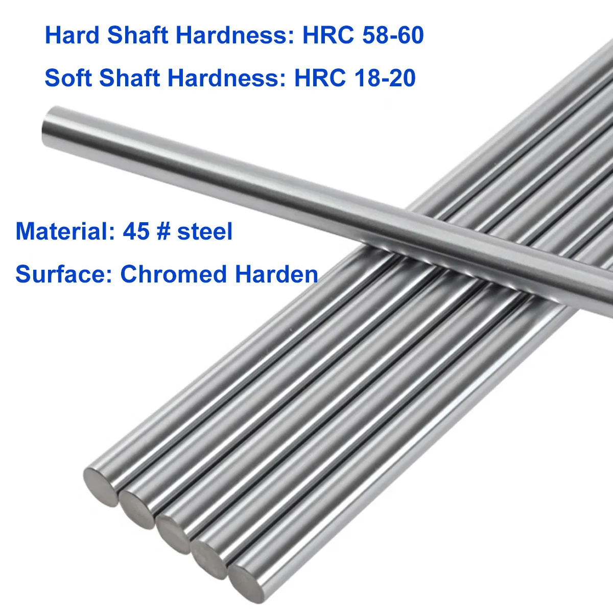 1 قطعة Φ 5 6 7 8 10 12 13 14 15 ~ 50 مللي متر الخطي رمح طول 600 700 800 900 1000 مللي متر HRC 58-60 مطلي بالكروم هاردن قضيب الحركة الخطية رمح
