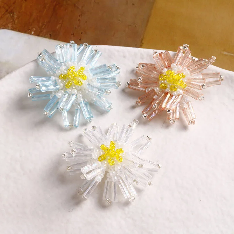 

10 шт., стеклянная рисовая бусина, наклейка с хризантемой, нашивка, сделай сам, зажим для головы, веревка, головные уборы, аксессуары для платья, нашивки для одежды