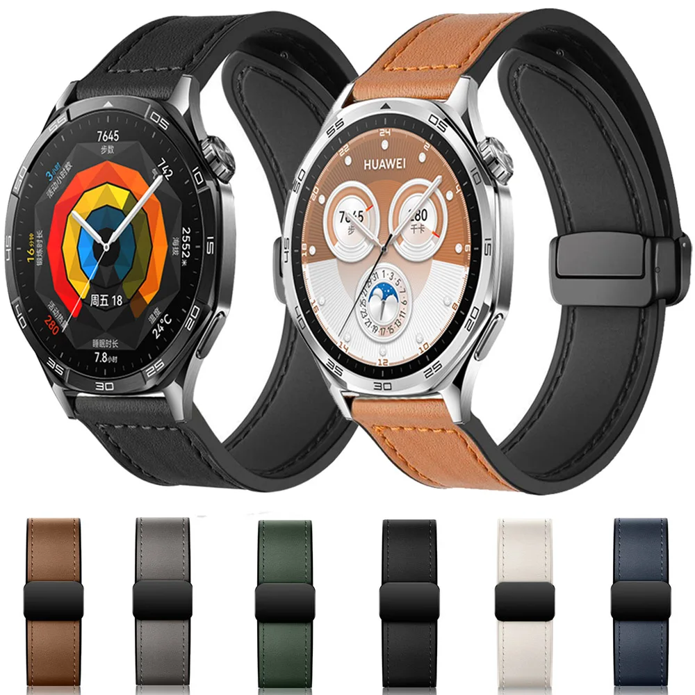 

Leather Strap for Huawei Watch GT5/4 3 46mm Sport Silicone Watchband Correa for Huawei Watch 5/4 Pro 46mm/GT3 Pro GT2 Wristband