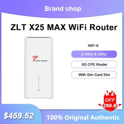 Unlocked ZLT X25 MAX Wireless Repeater WiFi 6 Dual Band 5G CPE Router NSA+SA Mode Network Signal Amplifier With Sim Card Slot