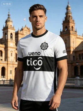 Camisa de Futebol 2026 Club Olimpia (Local e Visitante) com Estampa 3D, Esportiva, Respirável, de Secagem Rápida, Camiseta de Manga Curta para Corrida, para Família e Crianças