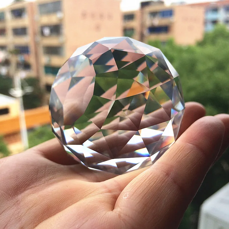 

2pcs/lot 60mm Clear K9 Crystal Glass chandelier Flat Bottom Faceted Ball Gorgeous Crystal Ball For Paperweight & Home Decoration