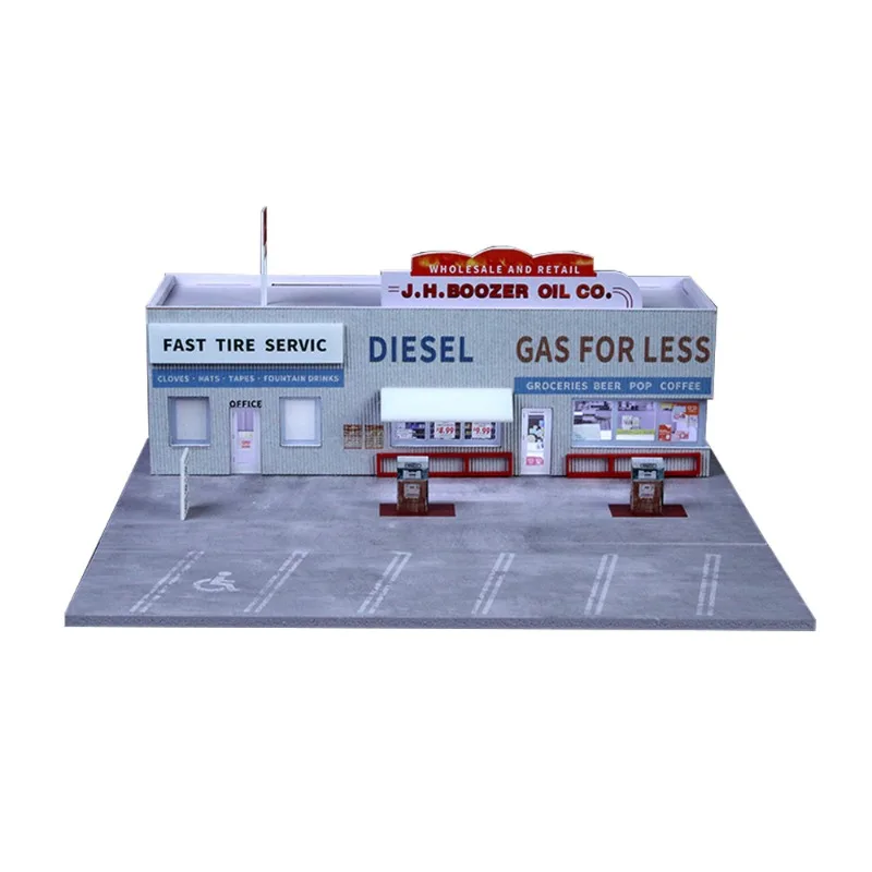 

1:64 American gas station scene simulation model