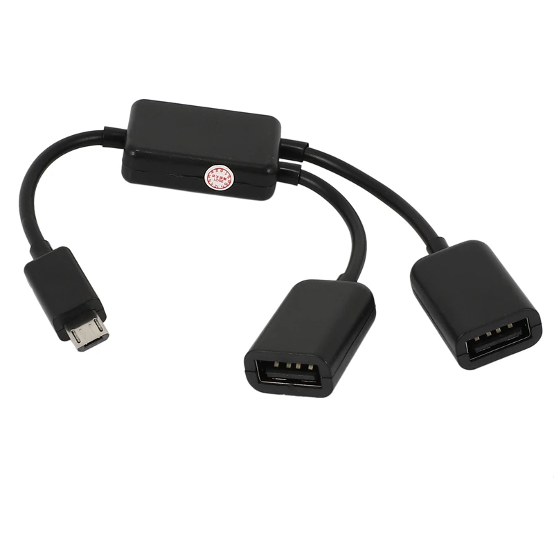 Cabo do anfitrião do micro-usb, homem do micro-usb para 2x tipo um cubo fêmea duplo do conversor do adaptador do usb otg para o pc da tabuleta do andróide e o telefone esperto