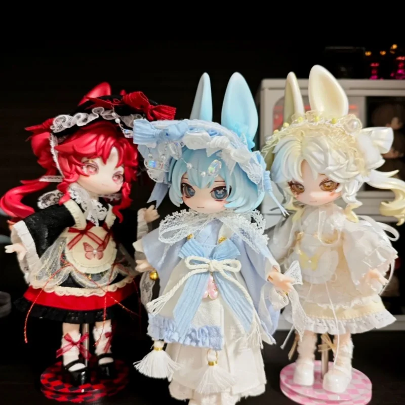 

В наличии Немедимая кукла, слепая коробка, прыжок, лунное время, кролик, детская серия, 1/12, подвижные фигурки, украшение для рабочего стола, детский подарок на день рождения