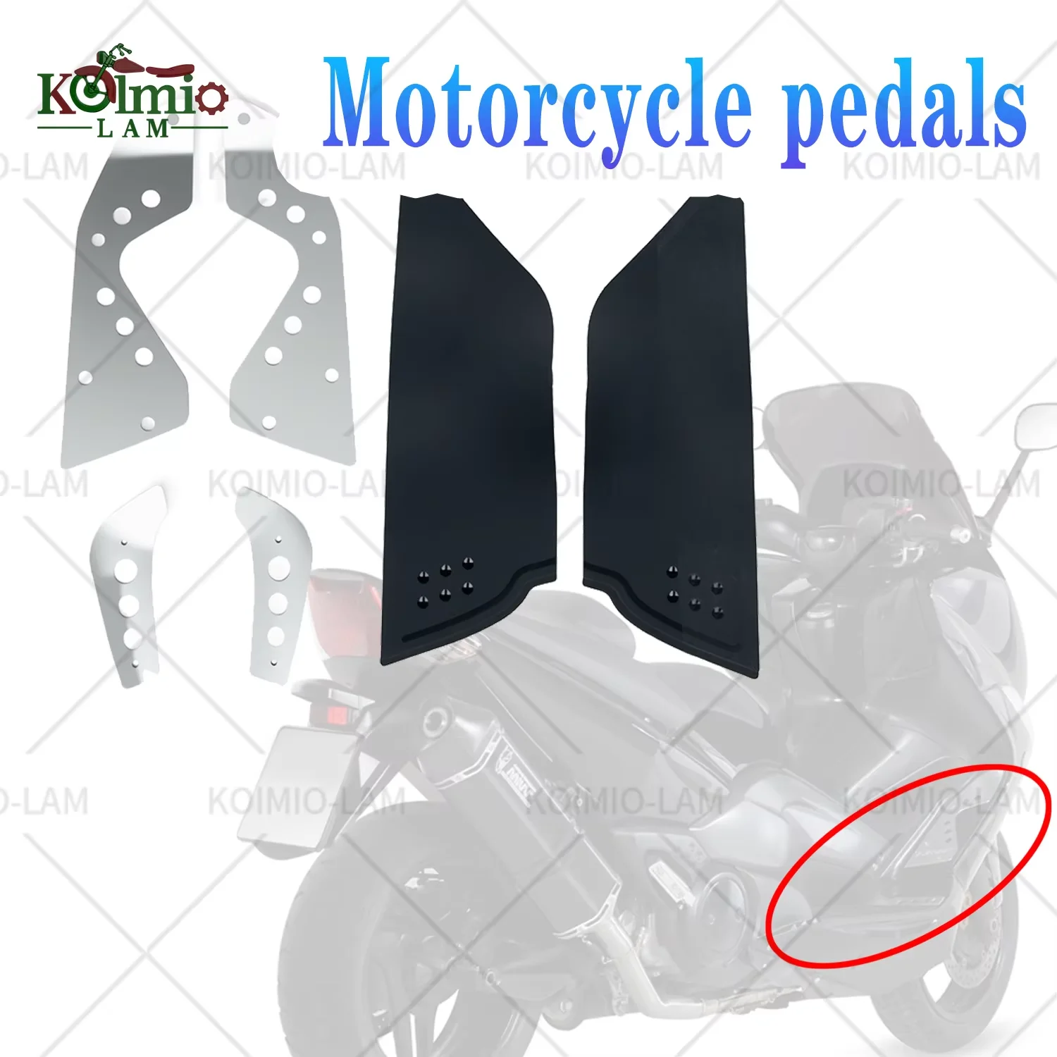 Passend für YAMAHA TMAX500 2008 - 2011 TMAX 500 XP500 Motorrad Vordere Hintere Fußstütze Fußpedal – Detail 1