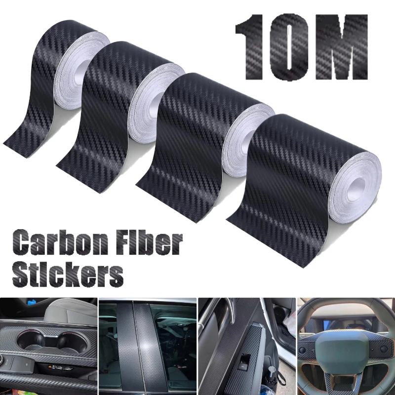 1/2pcs Nano Carbon Fiber Car Sticker Paste Protector Strip Car Door Sill Side Anti Scratch Tape Protection Film Auto Accessories