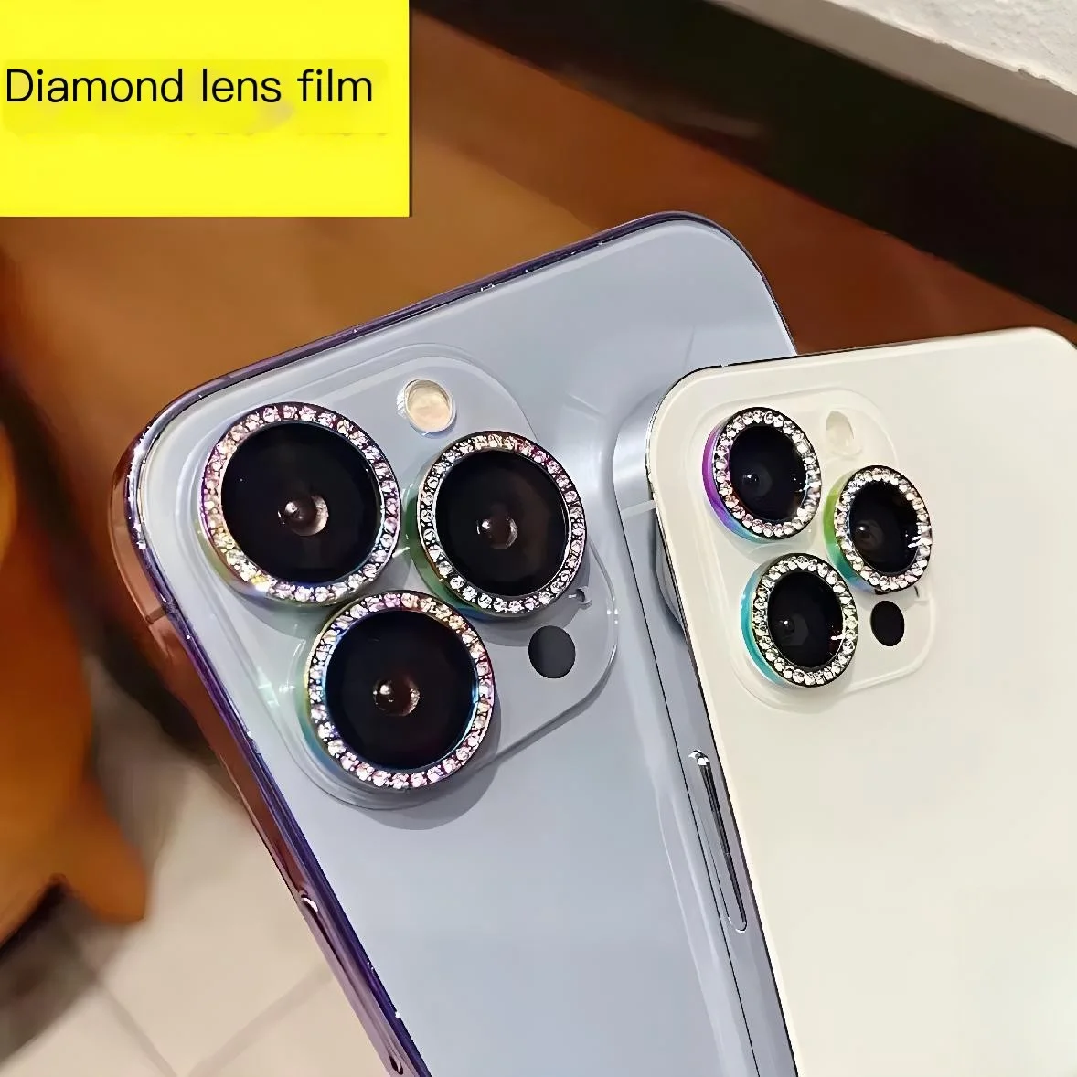 2-3Pcs Diamond Flash Camera Lens Protector For IPhone 14 13 16 Pro Max Mini Glitter Brick Metal Ring Lens Glass image 6