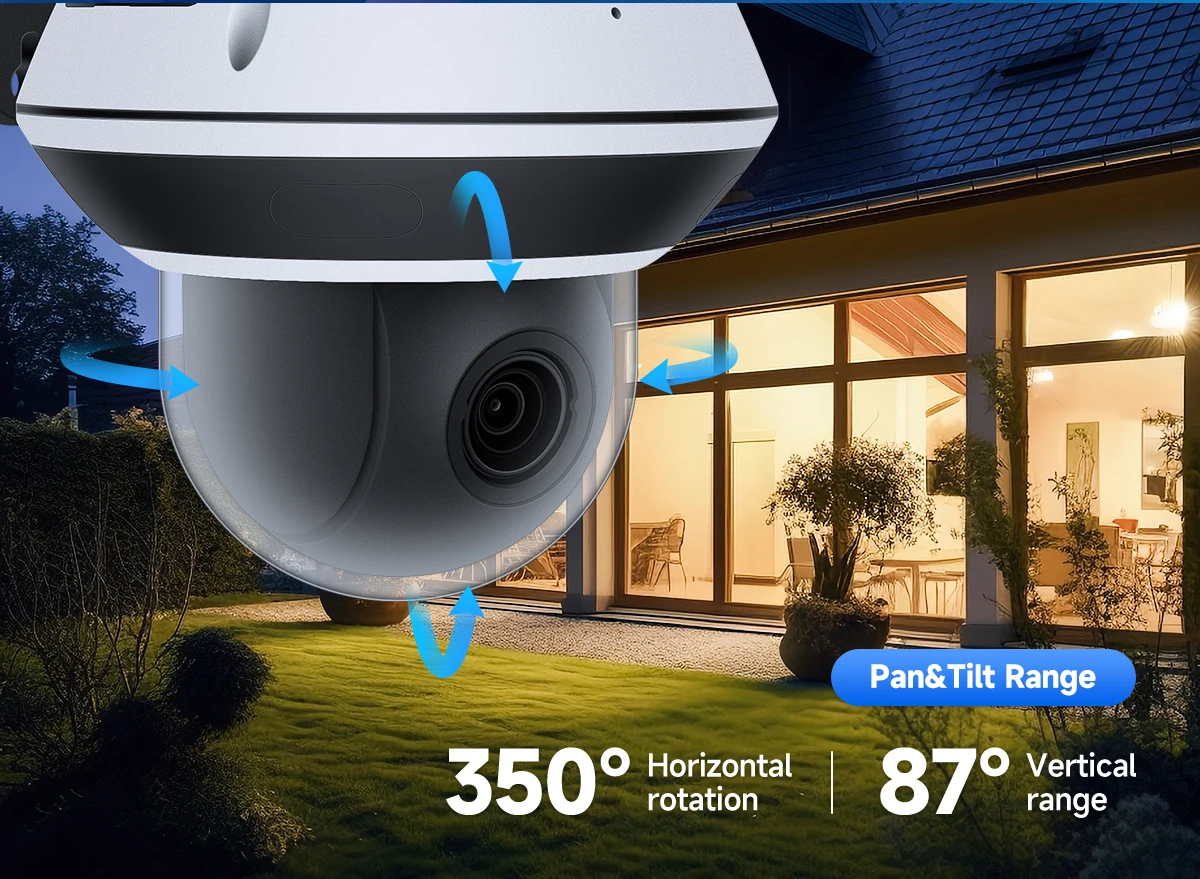 8MP 5X Optical Zoom Outdoor IR Mini Dome PTZ POE IP Security Camera Pan Tilt AI Detection Two-way Audio SD Slot NDAA Compliant