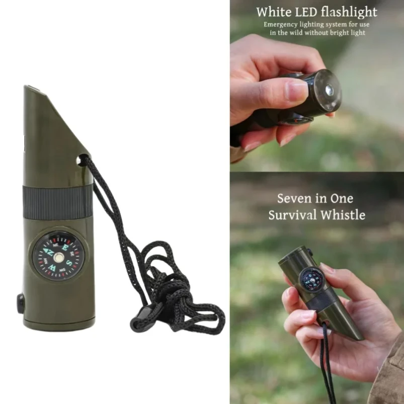 

Multi-Function Survival Whistle with Compass & Thermometer, Lightweight for Camping, Hiking & Outdoor Adventures