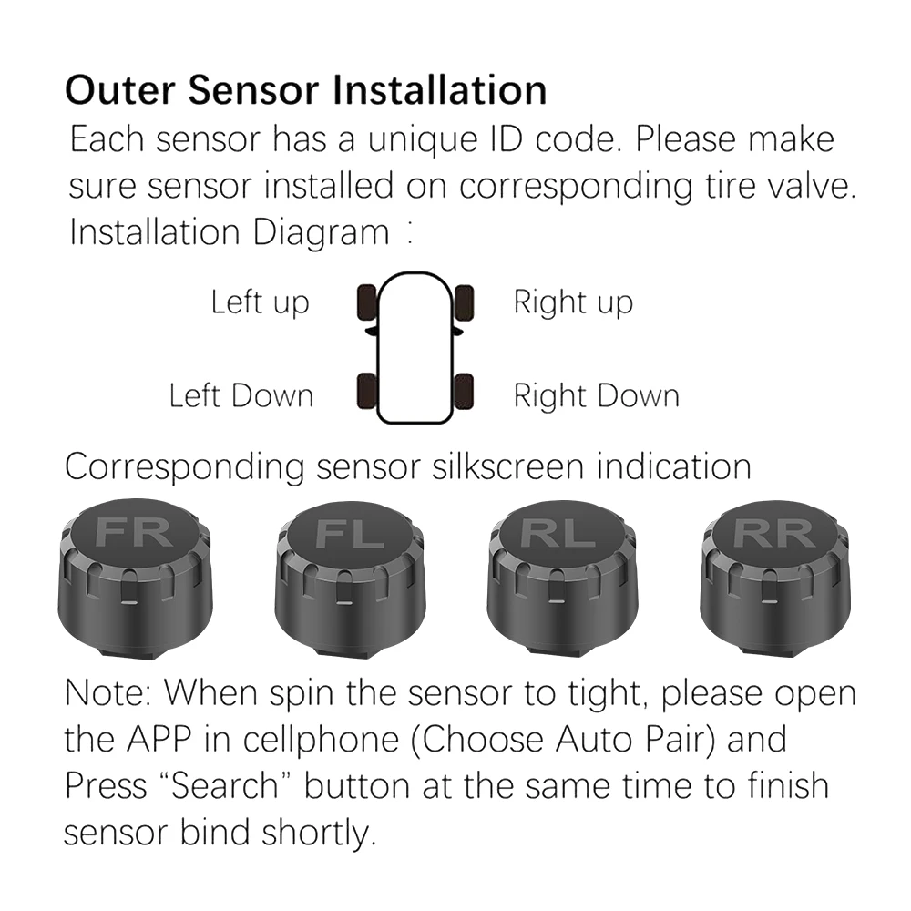 Reifendruck sensoren Motorrad TPMS Überwachungs system Reifendruck extern für Motor Bluetooth-kompatibles Android/iOS