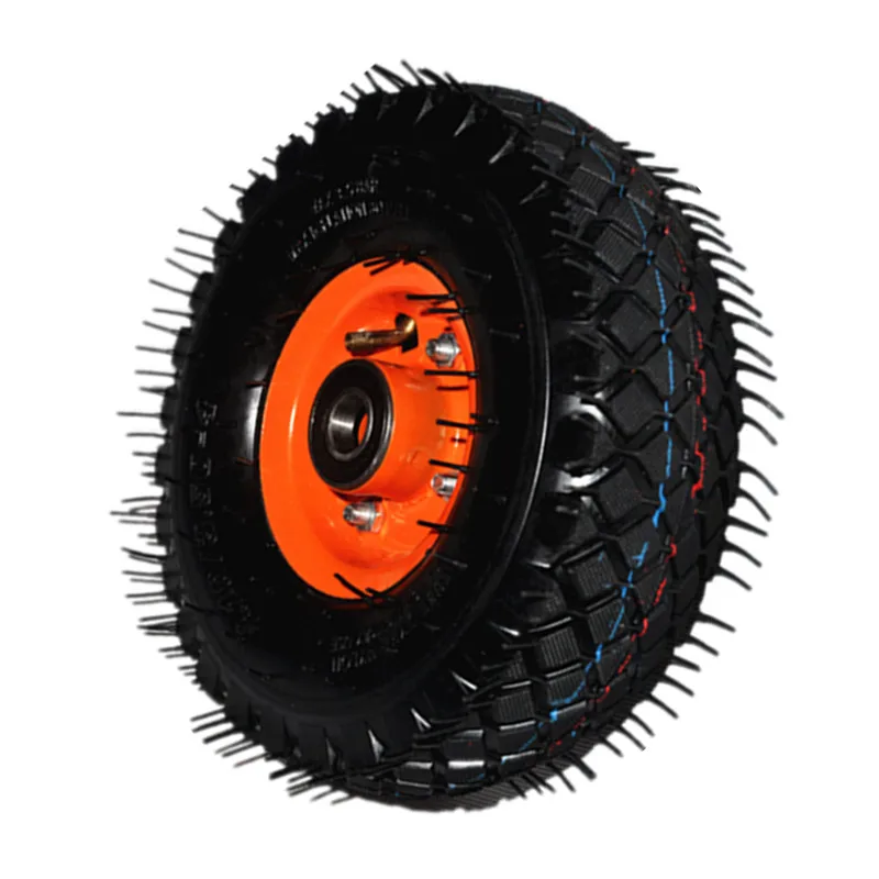 10 Inch Caster Rubber Inflatable Wheel 3.50-4 Single Cart Wheel 350 Inflatable Wheel Pneumatic Tire