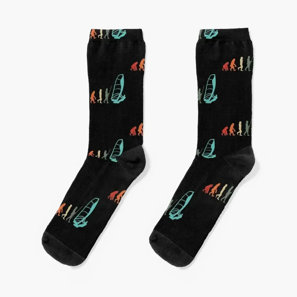 

Windsurfer Retro Surfer Windsurfing Evolution Windsurf Socks men cotton high quality fashionable floral tennis Socks Men Women's