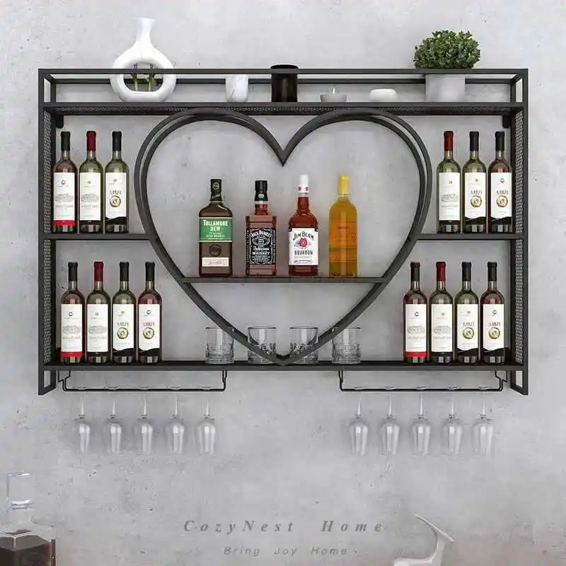 For wine rack Wall hanging wine rack, Baijiu display rack on the wall of home beauty salon Wine rack