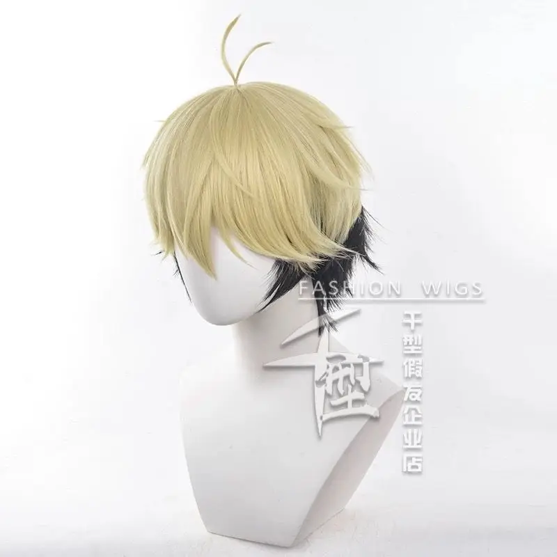 Link Click Xia Fei Cosplay Wig Two-Tone Anti-Warp Short Hair with Ahoge Realistic Scalp Top High Temperature Fiber