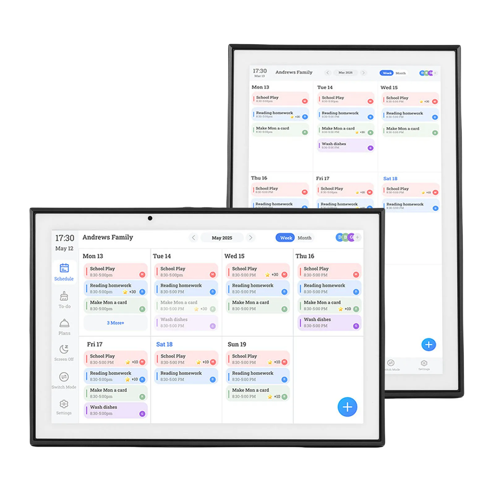 

10,1-дюймовый умный цифровой календарь IPS HD с сенсорным экраном Умный семейный планировщик с диаграммой работы Планировщик еды Звездные точки Фоторамка