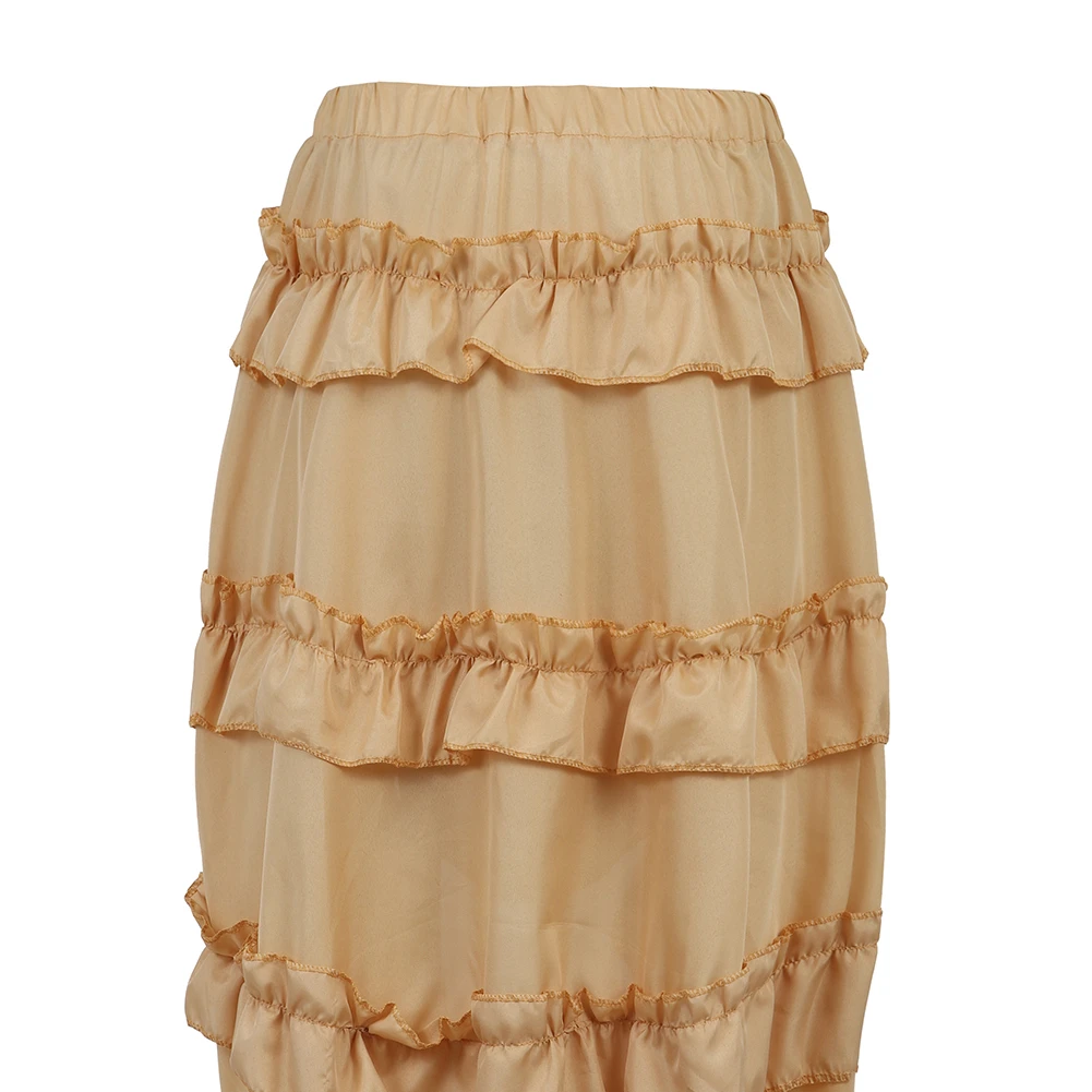 Mulheres saia pirata medieval cintura alta volta elástico elegante senhoras midi longo metade do corpo saia feminina moda maré nova primavera