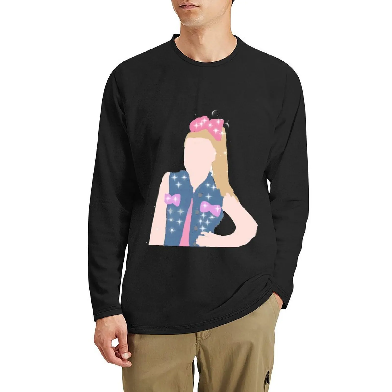

JoJo siwa drawing Long T-Shirt graphic t shirts Tee shirt anime boys white t shirts plain black t shirts men