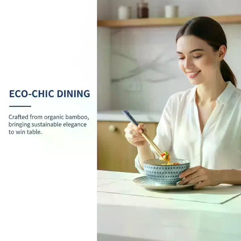 Reusable Eco-Friendly 5 Pairs Tableware Hand Crafted Bamboo Japanese Wood Chopsticks Sushi Food Wooden Chop Sticks
