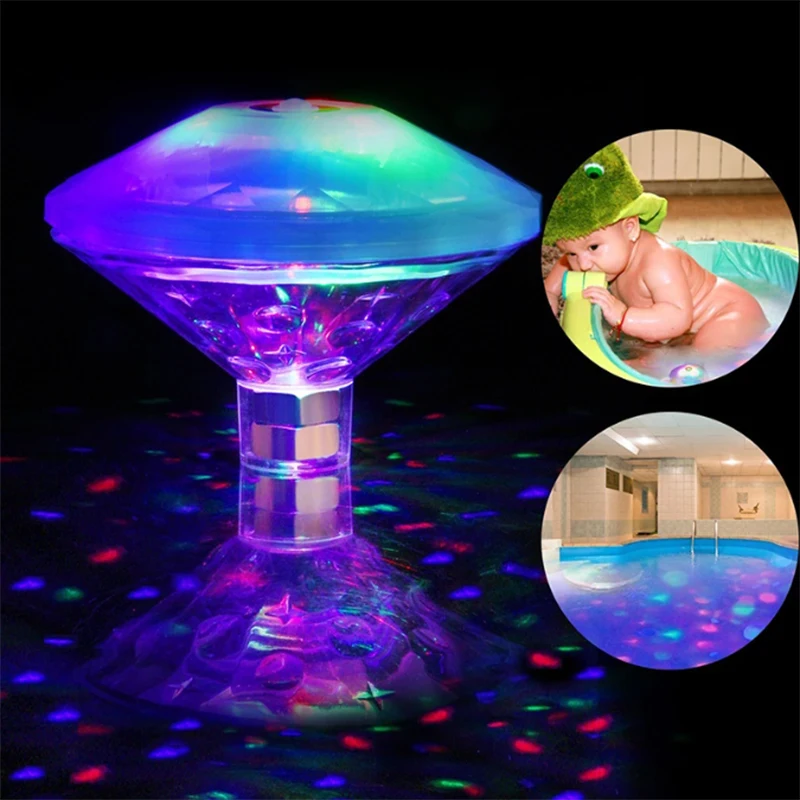 Flutuante luz subaquática banheira do bebê lâmpada rgb submersível led disco party iluminação brilho mostrar natação ao ar livre decoração