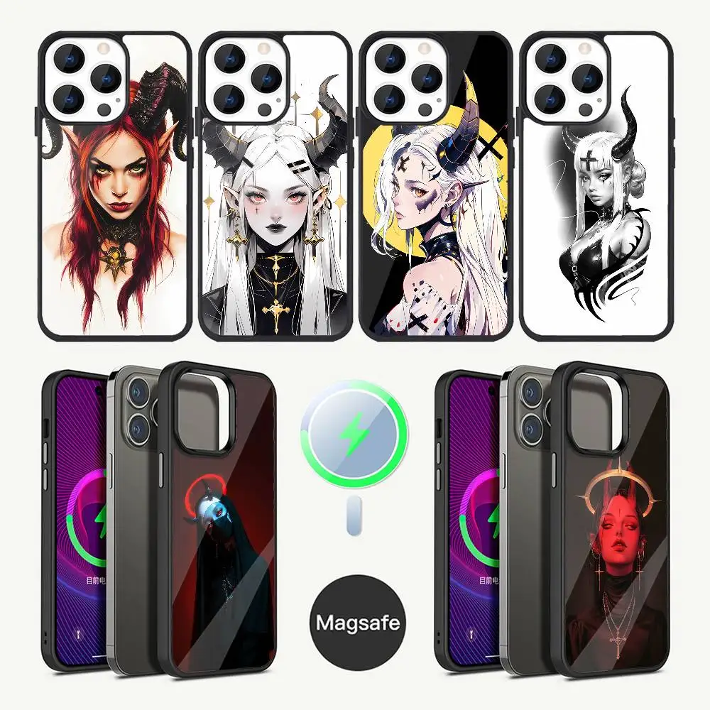 

Demon Witch Satan Anime Girl Phone Case For iPhone 16,15,14,13,12,11,Plus,Pro,Max Mini Magsafe Magnetic Wireless Charging