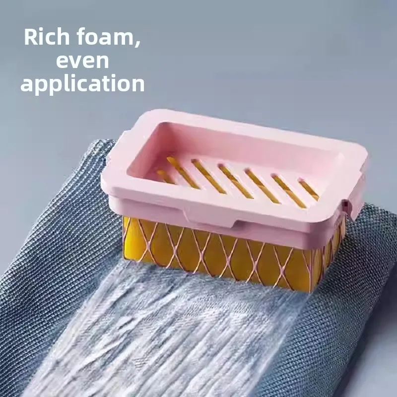고탄력 네트 표면 비누 거품 박스 다기능 핸즈프리 비누 거품 네트 가방 가정용 비누 네트 포켓 보관 랙