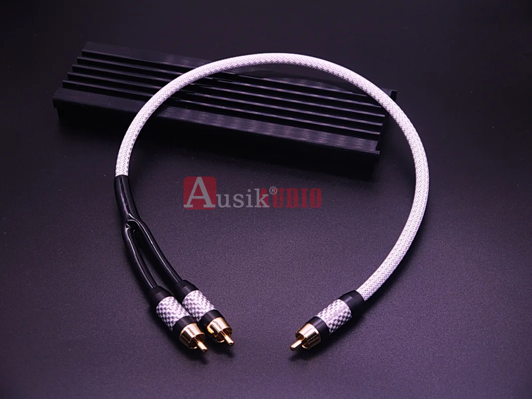 HiFi RCA To 2 RCA Y-type Subwoofer Canare Audio Cable 0.3M / 0.5M / 1M / 2M / 3M / 5M AUSIK AS006