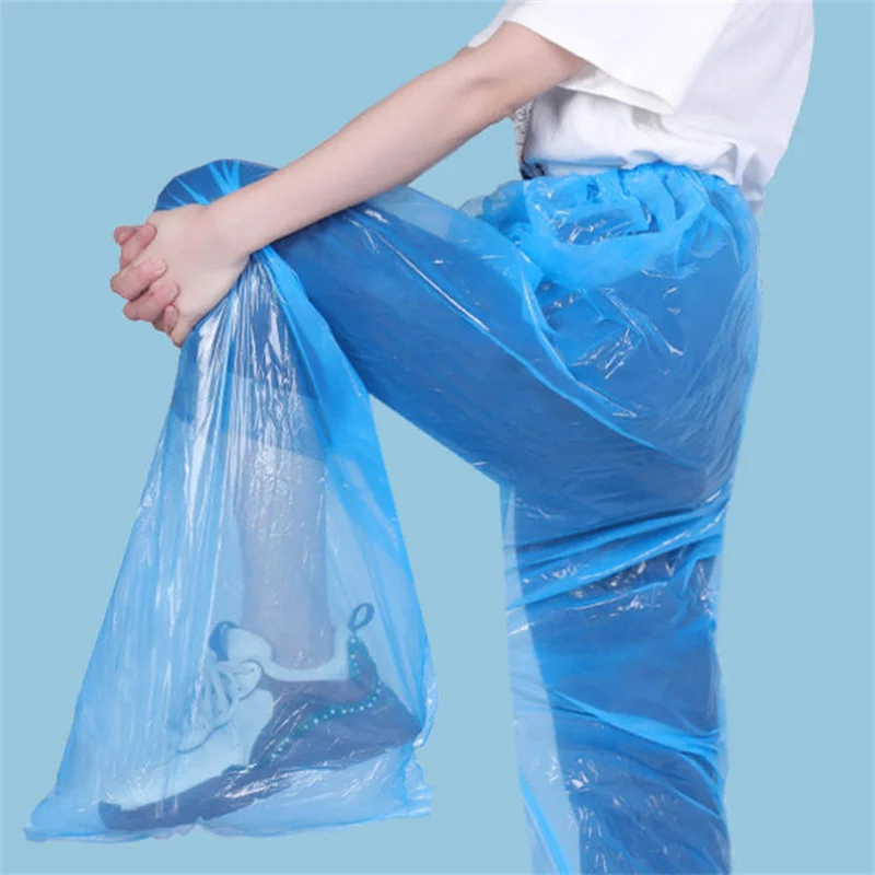 1/5/10pcs Disposable Raincoat Pants Portable Splash Proof Split Raincoat Outdoor Travel Drifting Cycling Feet-wrapped Rain Pants