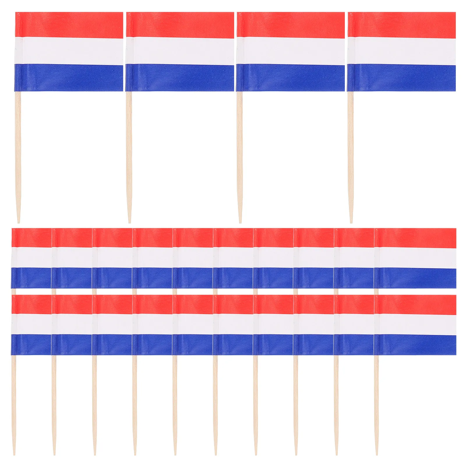 100Pcs Country Flag Picks Wood Toothpick Flags for Cakes Desserts Appetizers Fruit Platters Party Theme Decor Holiday Supplies