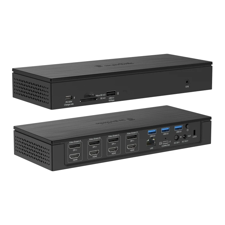 Hub Docking Station, WAVLINK, UG69PD10, 1 a 4 telas, 4K, 5K AV Transfer, USB-C para HD, Tipo-C, Venda Direta de Fábrica